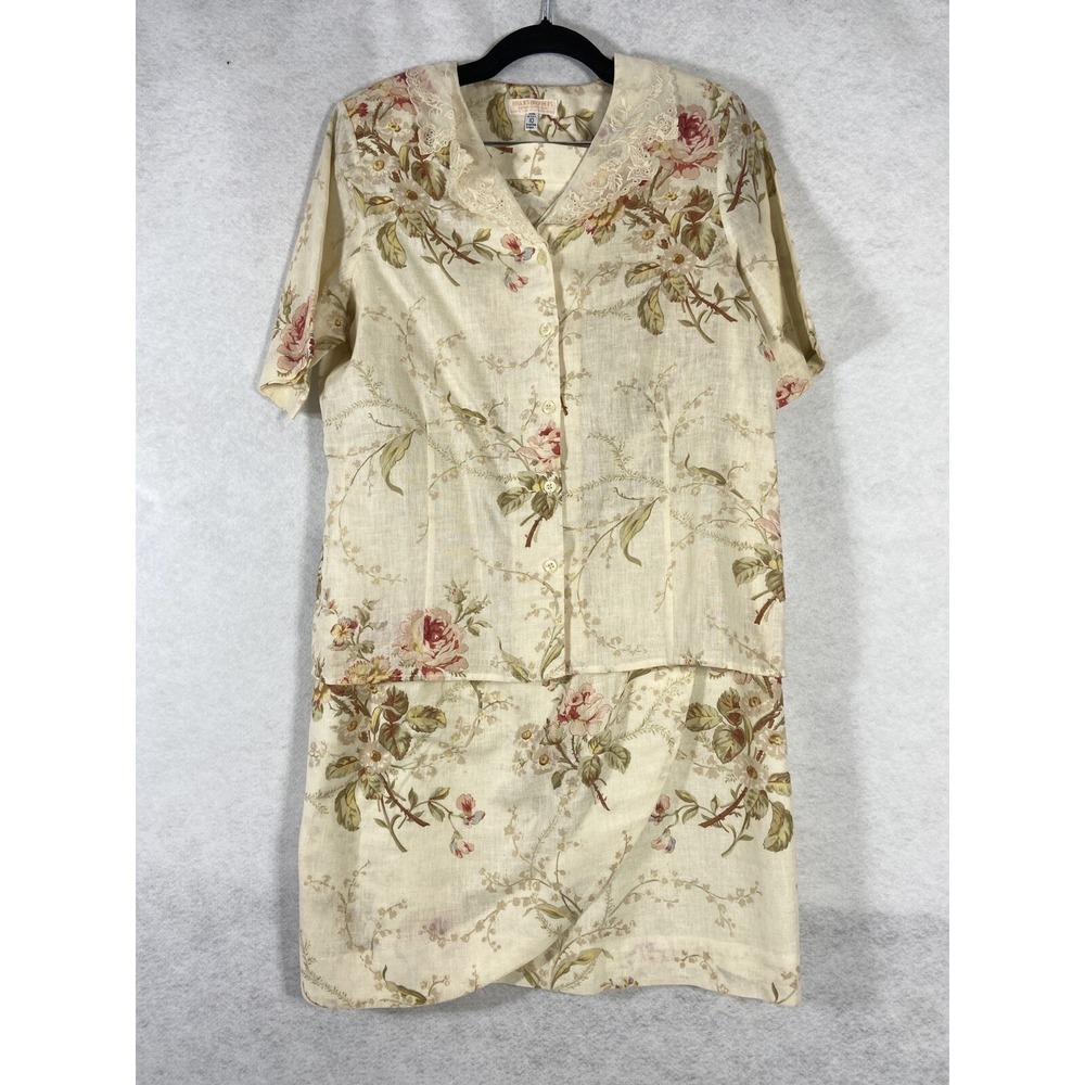 Vintage Brooks Brothers 2PC Skirt Set Women's Top Size 10 Skirt Size 12 USA Made